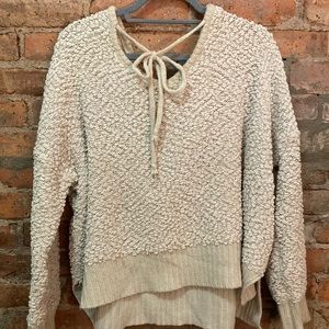 Popcorn material hooded sweater, size M, loose and soft.